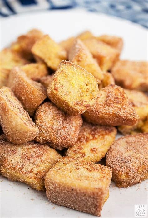 You know it's going to be a good day when you start it with french toast. Cinnamon French Toast Bites | Life Tastes Good