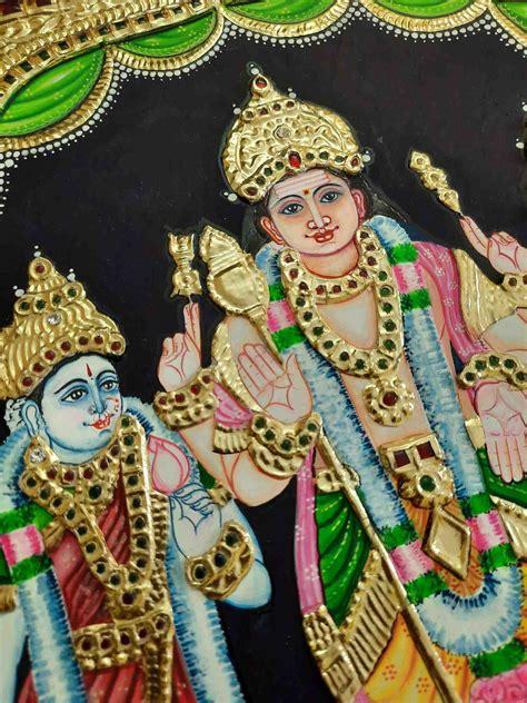 Murugan Valli Deivanai Tanjore Painting Buy Original Painting Jline