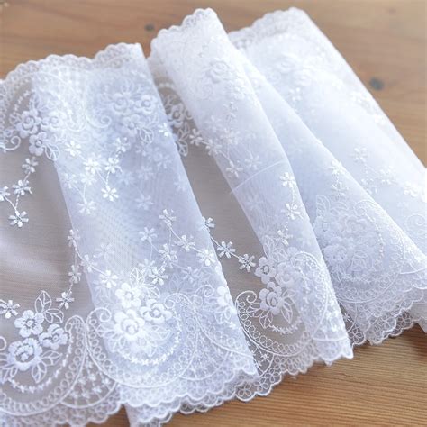 Lace Accessories Bleached White Net Cloth Embroidery Lace Clothing