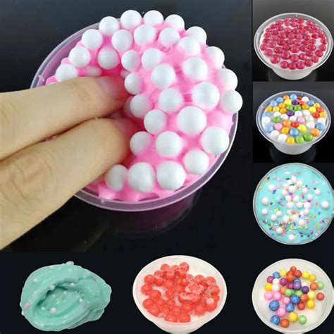 Rainbow Fluffy Crunchy Foam Beads Kids Anti Stress Toys Slime Relax
