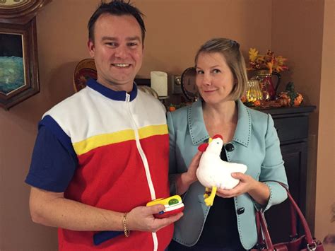 Two Adults Posing As Ryder And Mayor Goodway With A Polar Fleece
