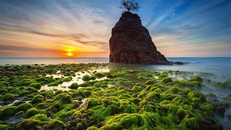 Beach Stones Sunset Scenery Beach Mountain Beach Stones Beach Sunset