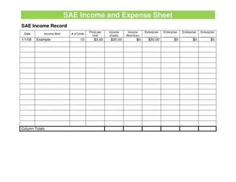 Sample Excel Budget Spreadsheet —