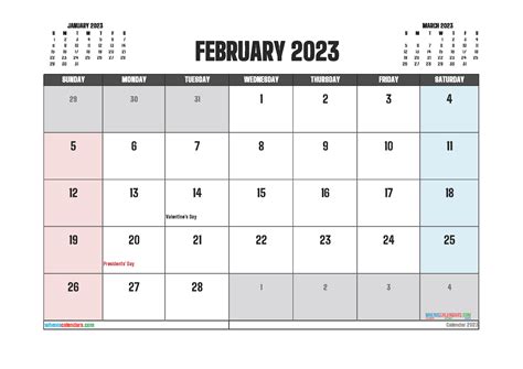 Free Download Printable Calendar 2023 With Us Federal Holidays One Page