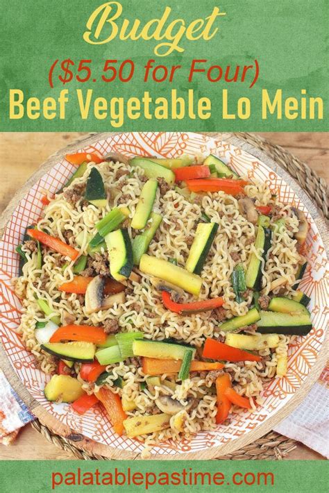 Budget Beef Vegetable Lo Mein Pin