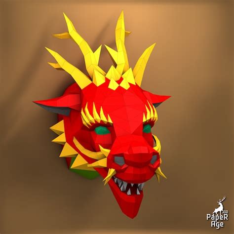Dragon Head Pepakura D Papercraft Dragon Paper Mask Dragon Mask My Xxx Hot Girl