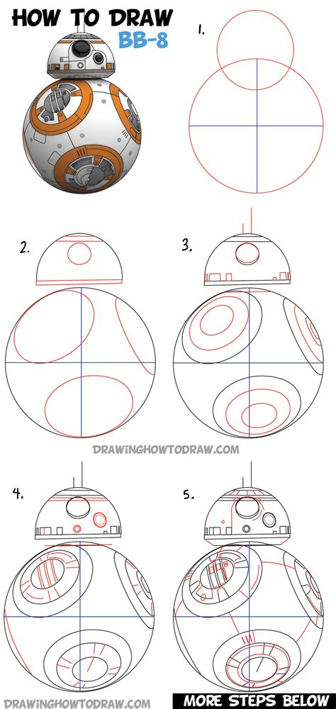 How To Draw Bb 8 Beeby Ate Droid From Star Wars Drawing Tutorial