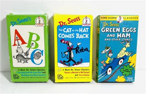 DR SEUSS ABC CAT In The Hat Comes Back Green Eggs Ham VHS TAPES