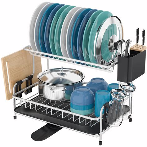 Buy Kingrack Aluminium Dish Rack 2 Tier Dish Drainerlarge Capacity