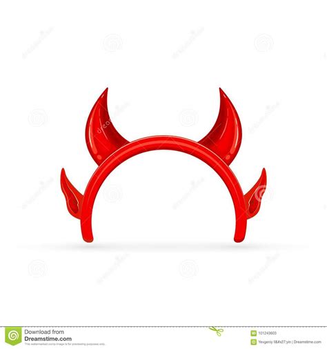 Halloween Horns And Ears Of The Demon On White Background Stock Vector