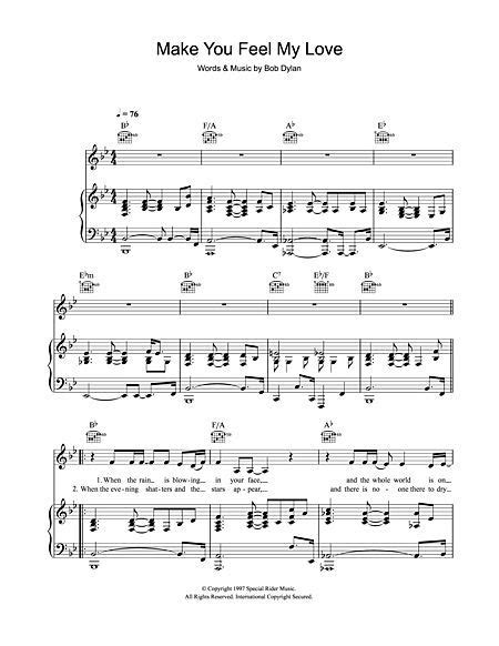 Make You Feel My Love Chords Piano Sheet And Chords Collection