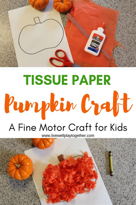 Tissue Paper Pumpkin Craft For Kids Free Pumpkin Template Live Well