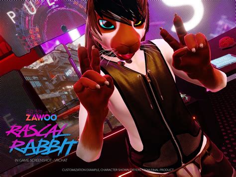 ZaWoo Rascal Rabbit D Model for VRChat オリジナルヤンキーうさぎ Dモデル ZaWoo BOOTH