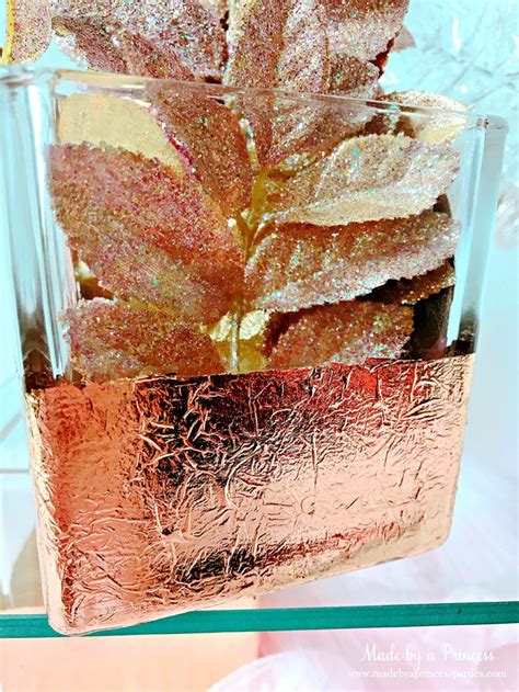 They're ideal for use as candle holders, or take a little more time and add your choice of. Rose Gold Leaf Vase DIY Party Idea