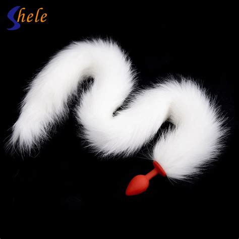 SHELE 85cm Long Fox Tail Silicone Anal Butt Plug Tail Sex Toys Cosplay