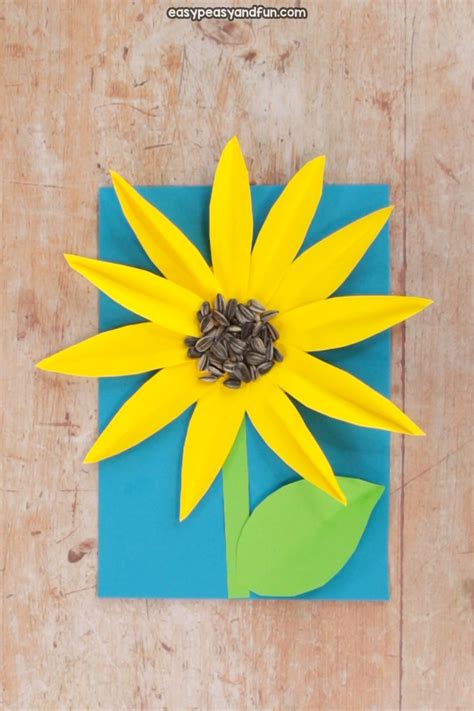 Paper Sunflower Craft With Seeds Easy Peasy And Fun