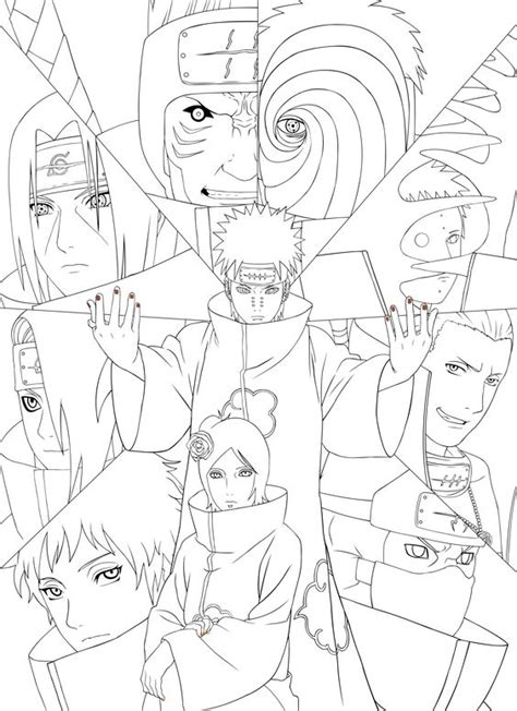 Members Of Akatsuki Coloring Page Free Printable Coloring Pages For Kids