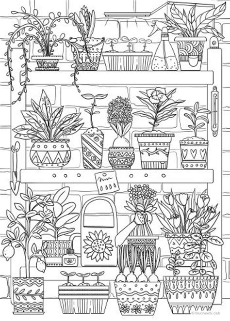 Plants Printable Adult Coloring Page From Favoreads Coloring Book Pages