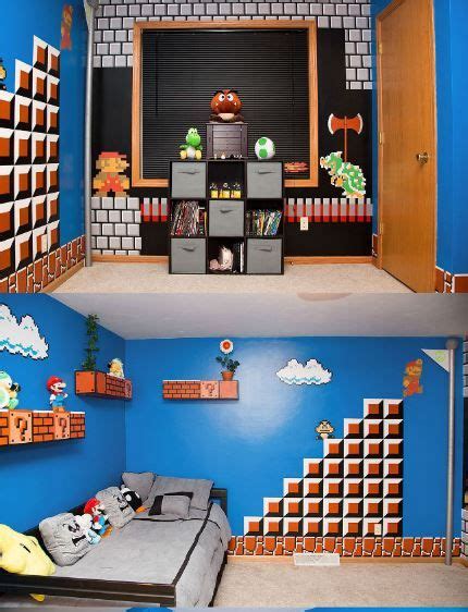 Mario Bros Bedroom Ideas Nintendo Room Mario Room Mario Bros Room
