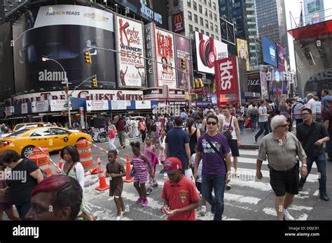 Times Square Is Always Bustling With People And Traffic In New York