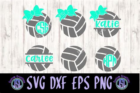 Volleyball Monogram And Split Name Frame Svg Dxf Eps Png File 109136