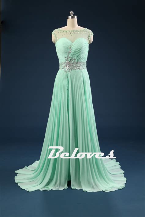 light green chiffon pleated prom dress with keyhole back · beloves · online store powered by