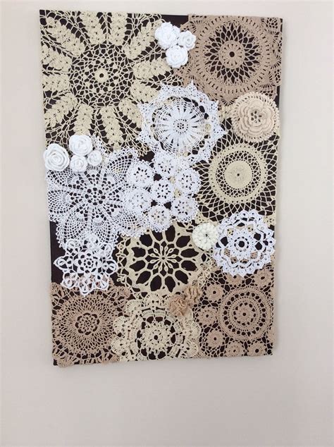 My Own Doily Canvas Inspired By One I Saw On Pinterest Doily Art