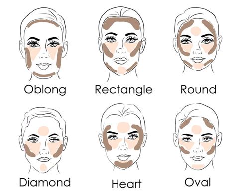 How To Contour And Highlight For Your Face Shape Makeup Face Charts