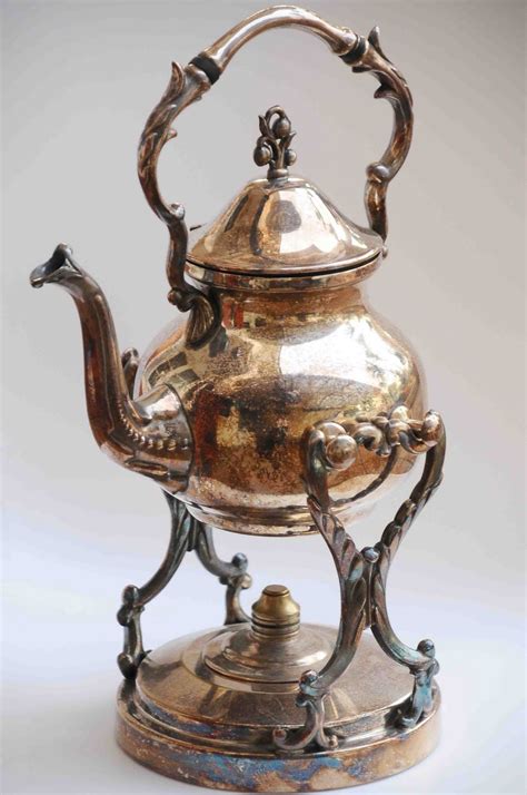 Old Vintage Gallery Vintage Silver On Copper Teapot And Stand Crown