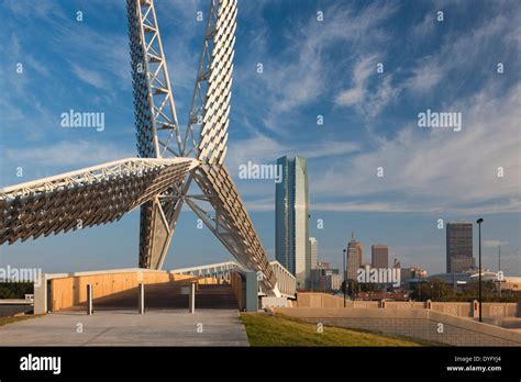 Usa Oklahoma Oklahoma City Skydance Footbridge Over Highway I 40