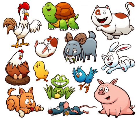 Personaje De Dibujos Animados De Animales De Granja Vector Premium