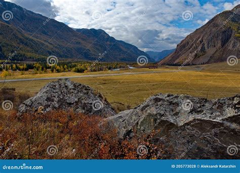 Golden Autumn In Mountain Valleys Stock Photo Image Of Landscape