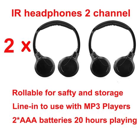 ir infrared wireless headphone stereo foldable car headset earphone indoor outdoor music