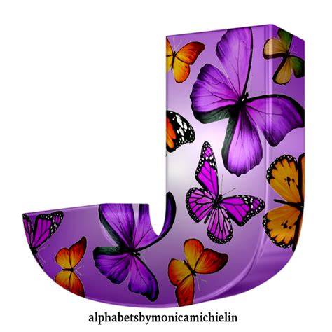 Monica Michielin Alphabets Purple Butterflies Alphabet Png Numbers