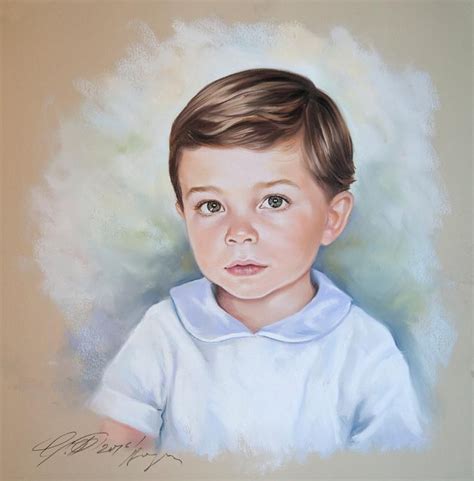 Pastel Portrait Of A Boy Siblings Head And Shoulders Portrait Etsy
