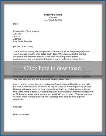 sample financial aid appeal letter lovetoknow