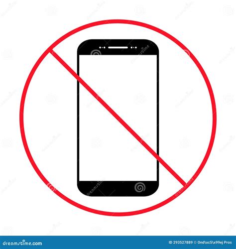 Mobile Forbidden Icon No Use Phone Sign Ban Smartphone Label Vector