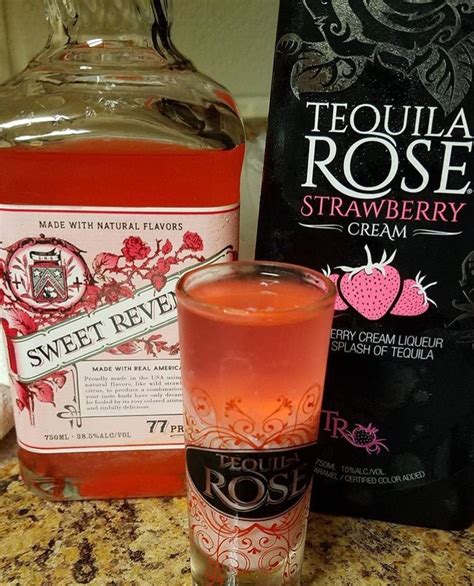 In the strawberry kiss, tequila. Sweet Revenge and tequila rose shots! | Tequila rose, Cocktail drinks alcoholic