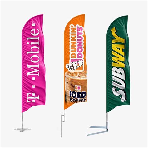Custom Promotion Advertising Flags Teardrop Feather Beach Flag Banners