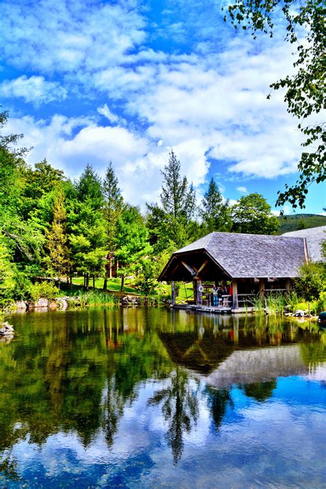 Maybe you would like to learn more about one of these? The Marion River Carry Pavillion reflects in the pond at ...