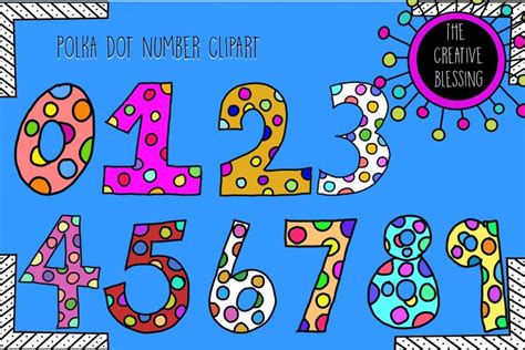 Polka Dot Number Clipart 241451 Illustrations Design Bundles