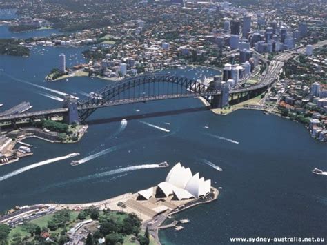 Aerial View Of The Opera House Harbour Bridge And Sydney Cove New
