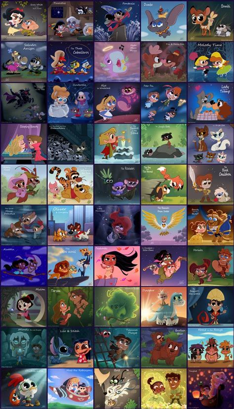 By Amazing Artist David Gilson All 50 Disney Animated Features