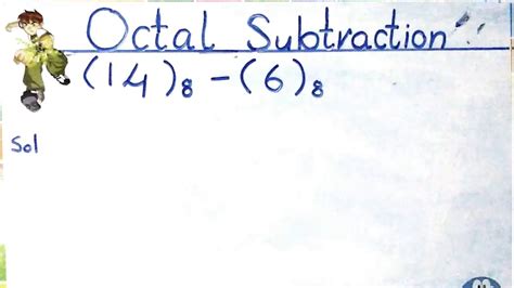 Octal Subtraction Youtube