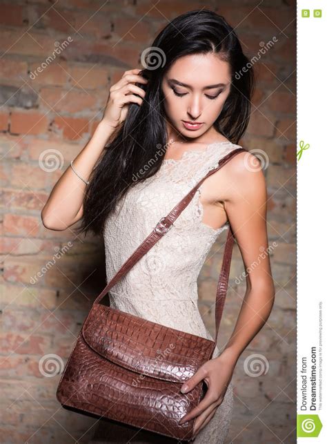 Pretty Woman With Handbag Stock Image Image Of Girl 75800915