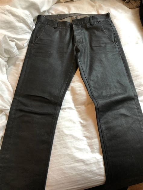 Prada Black Waxed Denim Jeans Grailed