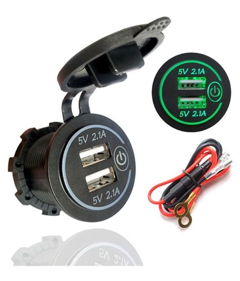 42a Dual Usb Car Charger Socket Outlet With Switch For Vehicles Car