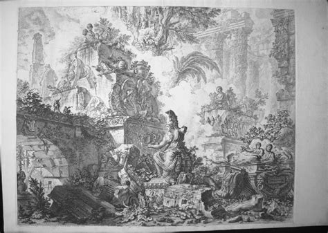 Piranesi Giovanni Fantasy Of Ruins With Statue Of Minerva Year 1748
