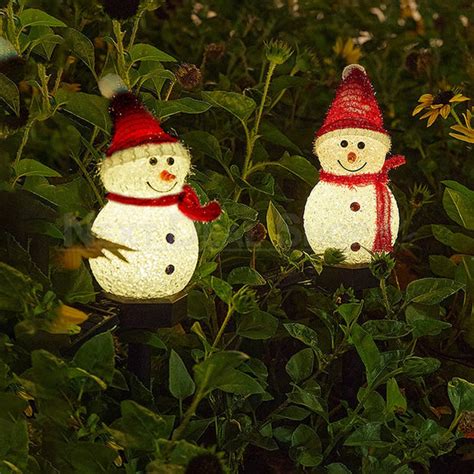 Solar Powered Led Snowman Stake Light Next Deal Shop