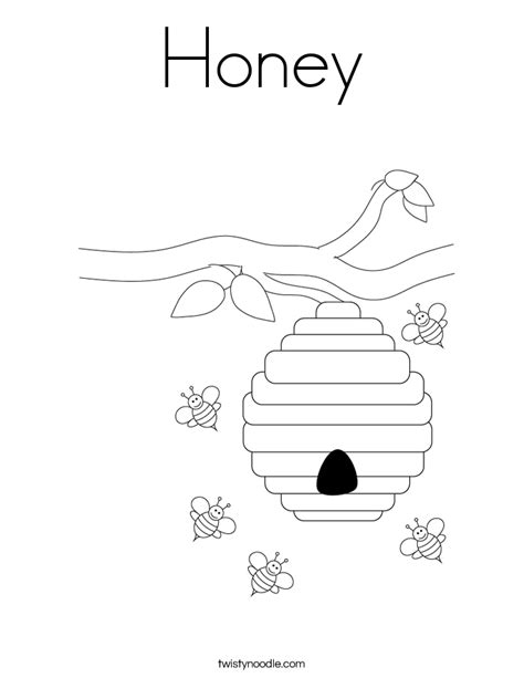 Apple And Honey Coloring Page Coloring Pages